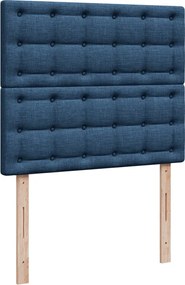 vidaXL Κρεβάτι Boxspring με Στρώμα Μπλε 120x200 εκ. Υφασμάτινο