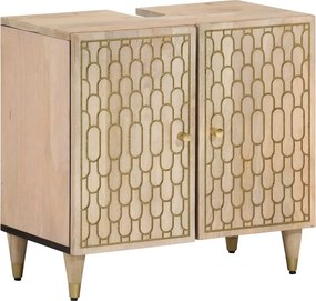 vidaXL Ντουλάπι Μπάνιου 62 x 33 x 58 εκ. από Μασίφ Ξύλο Μάνγκο