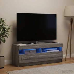 vidaXL Ντουλάπα LED Τηλεόρασης Γκρι Sonoma Επεξεργασμένο Ξύλο