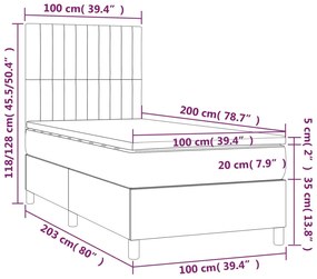 Κρεβάτι Boxspring με Στρώμα Σκούρο Πράσινο 100x200εκ. Βελούδινο - Πράσινο