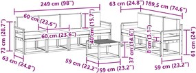 vidaXL Σειρά Καναπέ Εξωτερικού 7 pcs