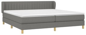 vidaXL Κρεβάτι Boxspring με Στρώμα Σκούρο Γκρι 200x200 εκ. Υφασμάτινο