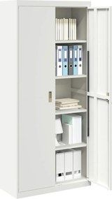 vidaXL Ντουλάπι αποθήκευσης Λευκός 90 x 40 x 200 εκ Ατσάλι