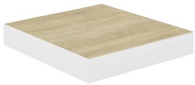 vidaXL Ράφια Τοίχου 2 τεμ. Δρυς και Άσπρο 23x23,5x3,8 εκ. MDF