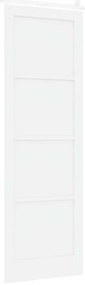 vidaXL Συρόμενη Πόρτα Λευκό 78 x 232 cm Μασίφ ξύλο πεύκου και χάλυβας