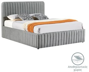 Κρεβάτι διπλό Zilin pakoworld ύφασμα ανθρακί-beige 160x200εκ Model: 279-000001