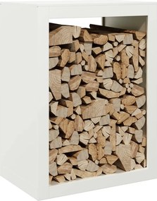 vidaXL Ράφι Καυσόξυλων Λευκό 60x40x80 εκ. Ατσάλινο