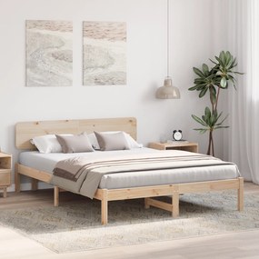 vidaXL Κρεβάτι με κεφαλάρι 160x200 εκ Μασίφ ξύλο πεύκου