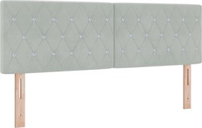 vidaXL Κρεβάτι Box Spring με Στρώμα και LED Ανοιχτό γκρι 140 x 190 cm
