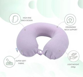 Μαξιλαράκι Ταξιδίου Memory Foam Σχήμα Πέταλο - Μωβ