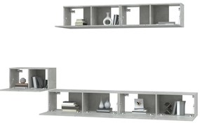 vidaXL Σετ Επίπλων Τηλεόρασης 5 Τεμαχίων Γκρι Σκυρ. Επεξεργασμένο Ξύλο