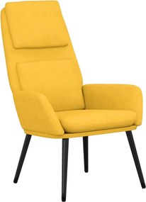 vidaXL Πολυθρόνα Relax Κίτρινη Μουσταρδί Υφασμάτινη με Σκαμπό