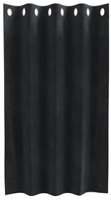 vidaXL Κουρτίνες με κουρτίνες 2 pcs Μαύρο 140 x 140 cm Βελούδο