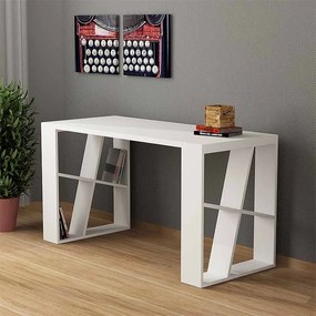 ΓΡΑΦΕΙΟ ΕΡΓΑΣΙΑΣ HONEY MEGAPAP ΧΡΩΜΑ ΛΕΥΚΟ 137X60X75ΕΚ
