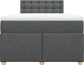 vidaXL Κρεβάτι Boxspring με Στρώμα Σκούρο Γκρι 120x200 εκ. Υφασμάτινο