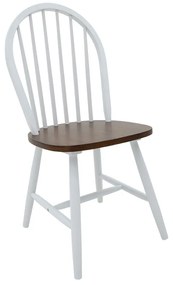 153-000003 Καρέκλα Adalyn pakoworld ξύλο καρυδί-λευκό πόδι 44,0x42,5x93,0εκ RUBBERWOOD WALNUT - WHITE, 1 Τεμάχιο