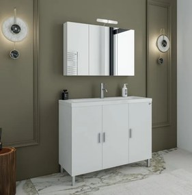 Drop Roma 100x39 White Gloss - Πάγκος με Νιπτήρα &amp; Κρυφοντουλαπο