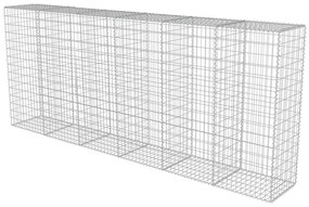 vidaXL Συρματοκιβώτιο Τοίχος 300x50x150 εκ. Γαλβαν.Χάλυβας + Καλύμματα