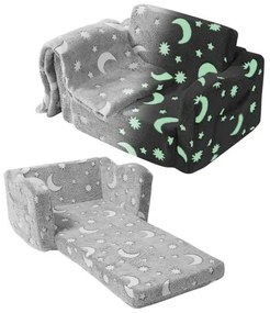 VEVOR Fold-out Kids Sofa Glow-in-the-Dark Kids Couch Children Convertible Sofa