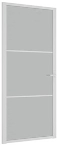 vidaXL Εσωτερική Πόρτα 93x201,5 εκ. Λευκό Ματ Γυαλί και Αλουμίνιο
