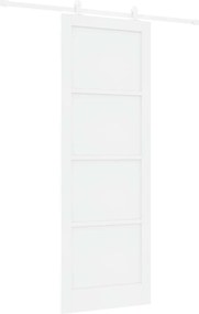 vidaXL Συρόμενη Πόρτα Λευκό 83 x 232 εκ. Μασίφ Ξύλο Πεύκου