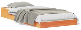 vidaXL Σκελετός Κρεβατιού Καφέ κεριού 100 x 220 cm Μασίφ ξύλο πεύκου