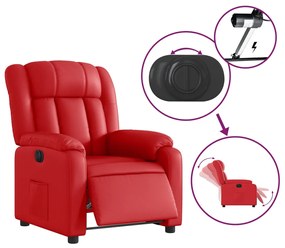 vidaXL Πολυθρόνα Ανακλινόμενη Ηλεκτρική Κόκκινη από Συνθετικό Δέρμα