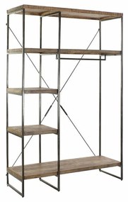 Ντουλάπα για τα ρπύχα DKD Home Decor Καφέ Μαύρο Μέταλλο Ξύλο από Μάνγκο 130 x 47 x 205 cm