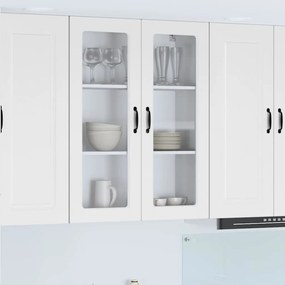 vidaXL Κρεμαστό ντουλάπι κουζίνας με ράφι Υψηλής γυαλάδας λευκό