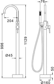 Karag Artemis S12323 Oro - Επιδαπέδια μπαταρία λουτρού