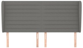 vidaXL Κεφαλάρι με Πτερύγια Σκούρο Γκρι 163x23x118/128 εκ. Υφασμάτινο