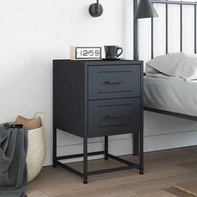 vidaXL Κομοδίνο Ανθρακί 36 x 39 x 60,5 εκ. Ατσάλινο