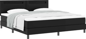 vidaXL Κρεβάτι με ελατήρια Μαύρο 180 x 200 cm Τεχνητό δέρμα