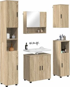vidaXL Σετ Επίπλων Μπάνιου 5 τμχ. Δρύς Sonoma 61 x 35 x 64 εκ.