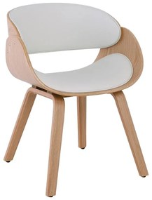 JOY Πολυθρόνα-Pro Τραπεζαρίας, Φυσικό, Pu Άσπρο 58x53x75cm Ε7512,20