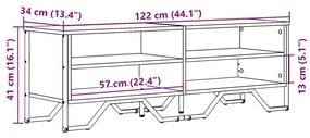 Έπιπλο Τηλεόρασης Μαύρο 122 x 34 x 41 εκ. Επεξεργασμένο Ξύλο - Μαύρο