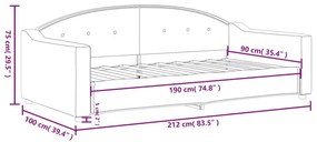 Καναπές Κρεβάτι Ανοιχτό Γκρι 90 x 190 εκ. Υφασμάτινος - Γκρι