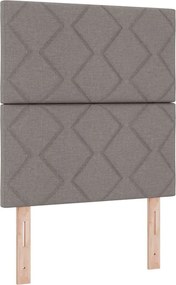 vidaXL LED Κρεβάτι με βάθρο με στρώμα Taupe 80 x 200 cm ύφασμα