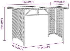 ΤΡΑΠΕΖΙ ΚΗΠΟΥ ΜΕ ΞΥΛΙΝΗ ΕΠΙΦΑΝΕΙΑ ΓΚΡΙ 110X68X70 ΕΚ ΣΥΝΘ. ΡΑΤΑΝ 366356