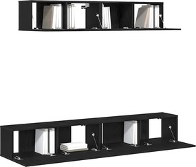 vidaXL Σετ επίπλου τηλεόρασης 4 pcs Μαύρη Δρυς Επεξεργασμένο Ξύλο