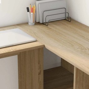 vidaXL Γραφείο Δρύς Sonoma Επεξεργασμένο Ξύλο 142 x 102 x 73 εκ