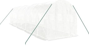 vidaXL Θερμοκήπιο με Ατσάλινο Πλαίσιο Λευκό 16 μ² 8 x 2 x 2 μ.