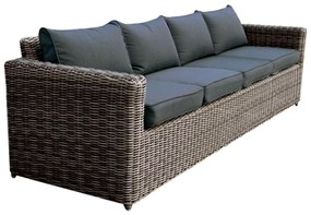 Καναπές Arizona Ε6734,5 4-Θέσιος 4mm Half Round Wicker Grey/Brown Four-Seater