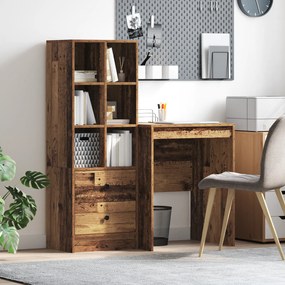vidaXL Γραφείο με αποθηκευτικό χώρο 2 pcs Παλιό Ξύλο 60 x 50 x 76 εκ.