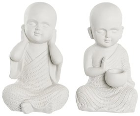Διακοσμητική Φιγούρα DKD Home Decor 25,5 x 19 x 39 cm Λευκό Μοναχός Ανατολικó (x2)