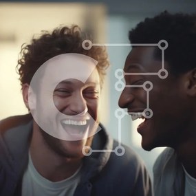 Intra Συλλεκτικό Ξύλινο Παζλ Plywood 4mm - Δύο φίλοι που μοιράζονται το γέλιο Σε Ξύλινο Κουτί - Διαστάσεις Puzzle: 10x10 cm – 25 κομμάτια