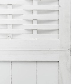 vidaXL Διαχωριστικό Χώρου με 5 Πάνελ Λευκό από Μασίφ Ξύλο Παυλώνιας