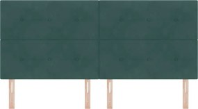 vidaXL LED κεφαλάρι με LED ταινίες φωτός Πράσινο 200 cm Βελούδο