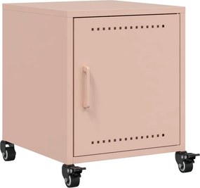 vidaXL Κομοδίνο Ροζ 36x38,5x43,5 εκ. από Χάλυβα