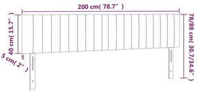 Κεφαλάρια Κρεβατιού 2 τεμ. Κρεμ 100x5x78/88 εκ. Υφασμάτινο - Κρεμ